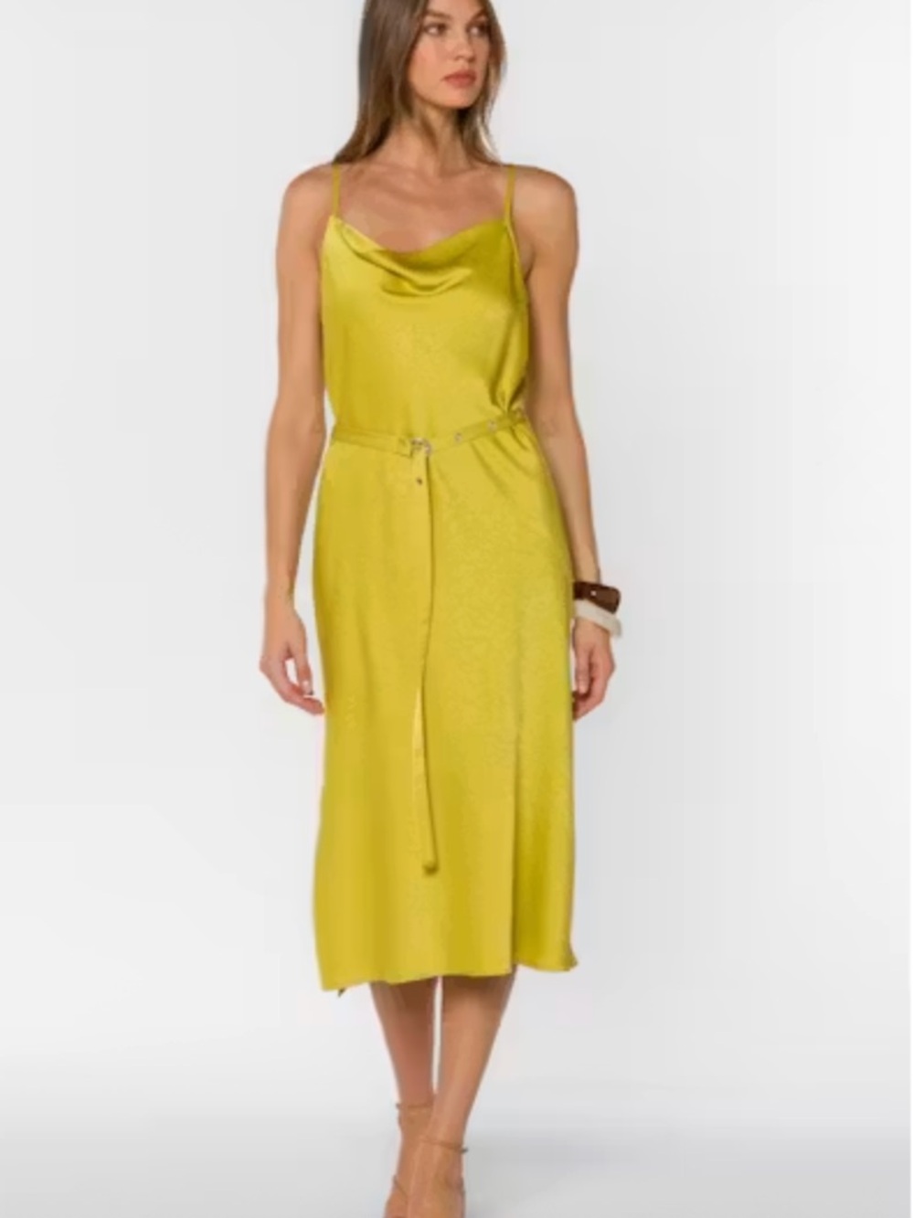 Talulla Crinkle Satin Dress- Green Pear 🍐